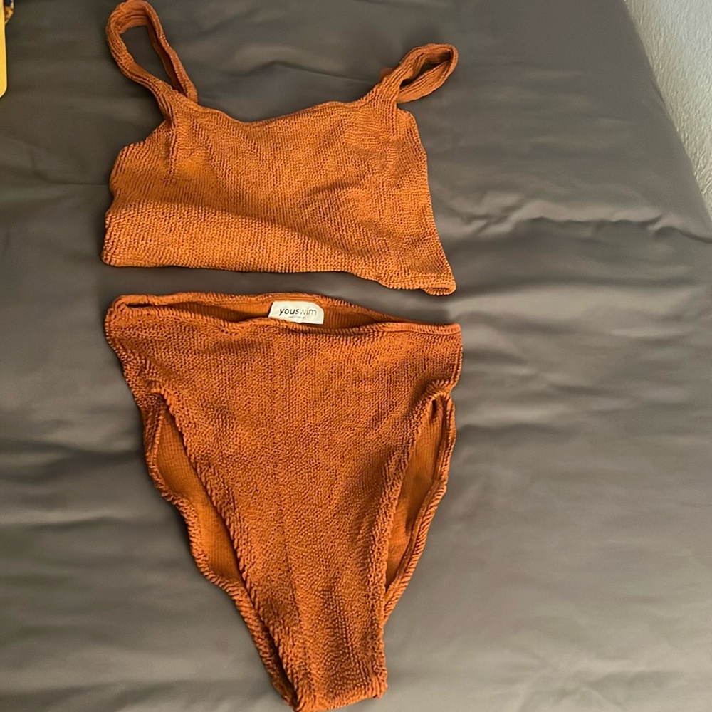 Youswim burnt orange two-piece suit